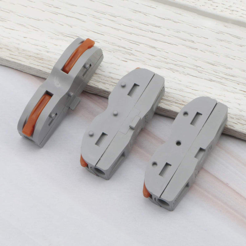 Kesell 60Pcs Wire Connector Lever Nut Compact LED Connector, DIY Splicing into 2/3/4/6 Way Butt Terminal Block Connectors SPL-1 Soft and Hard Wire Universal.