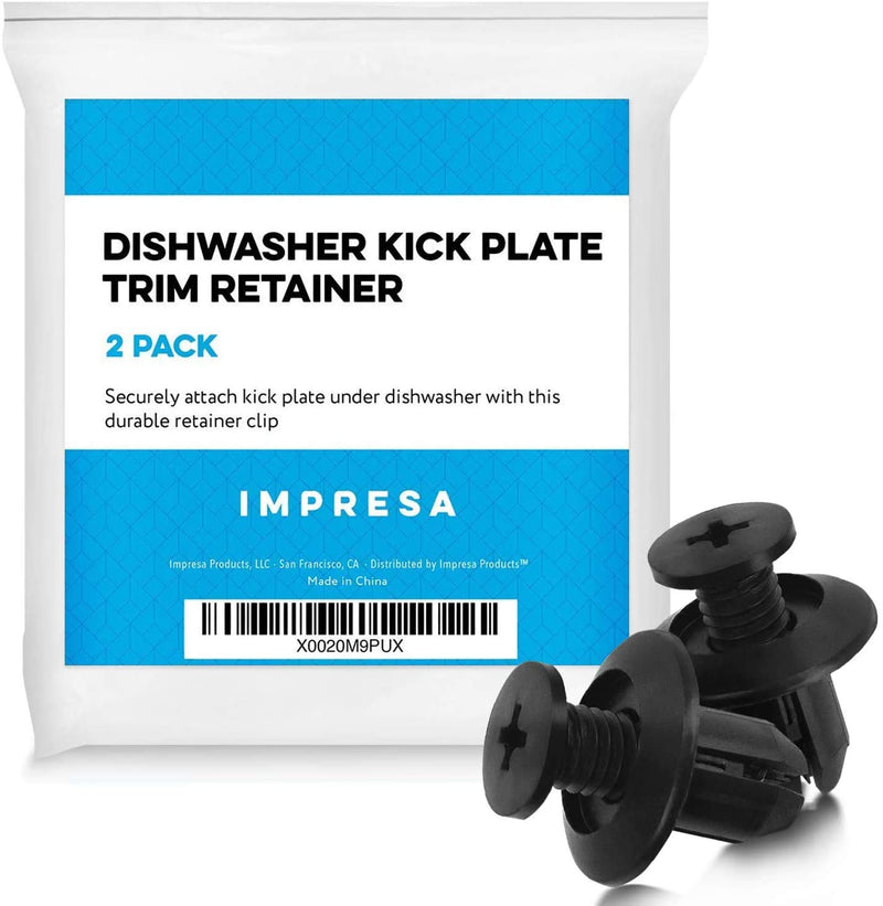 2-Pack Dishwasher Kick Plate Trim Retainer - Whirlpool Compatible - Compare to WPW10503548 Compatible clip for with Kenmore, Kitchenaid, Whirlpool Fastener - 2 Clips