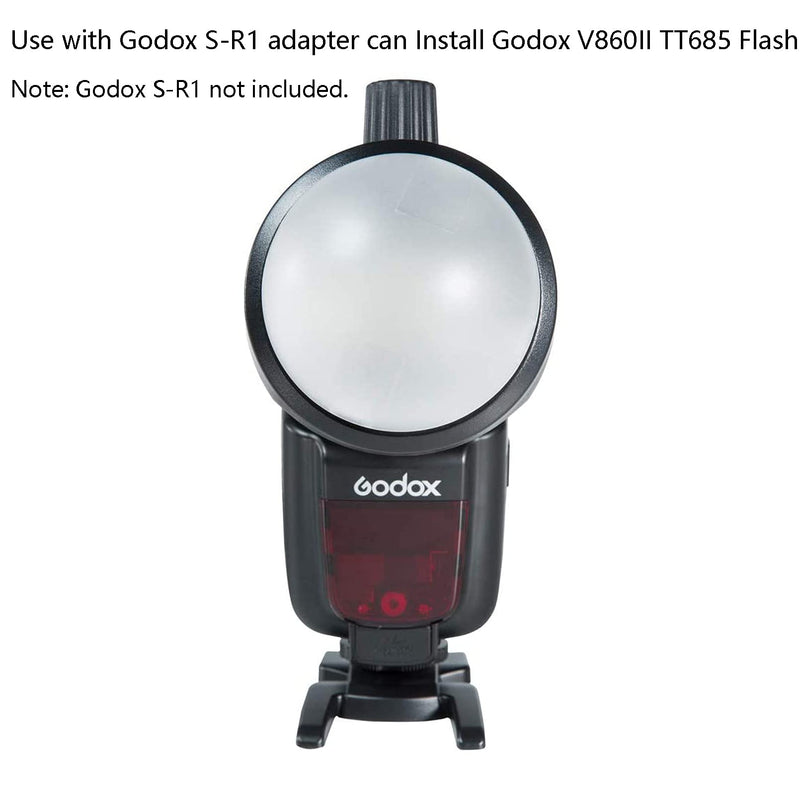 Godox AK-R11 Dome Diffuser, Compatible for Godox V1 Flash Series Such As V1-S / V1C / V1-N / V1-F, Use with Godox H200R Round Flash Head Compatible for AD200 AD200Pro