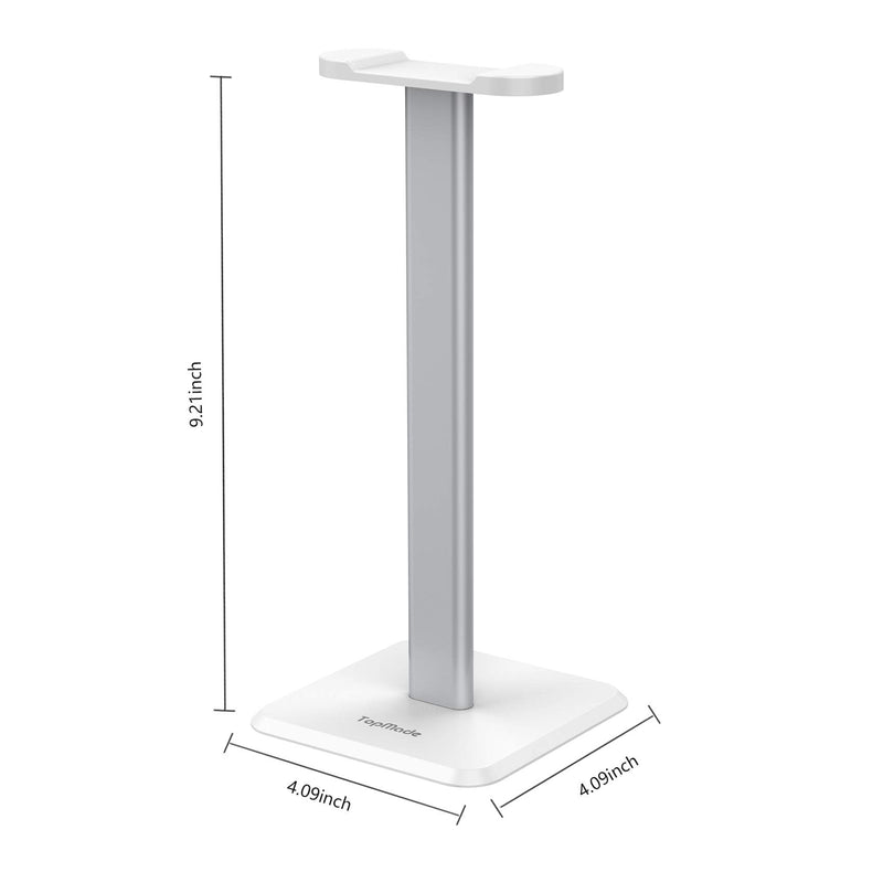 TopMade Headphone Stand Headset Holder Gaming Headset Stand with Aluminum Supporting Bar Flexible Headrest Anti-Slip Earphone Stand for All Headphones（White） 001 White