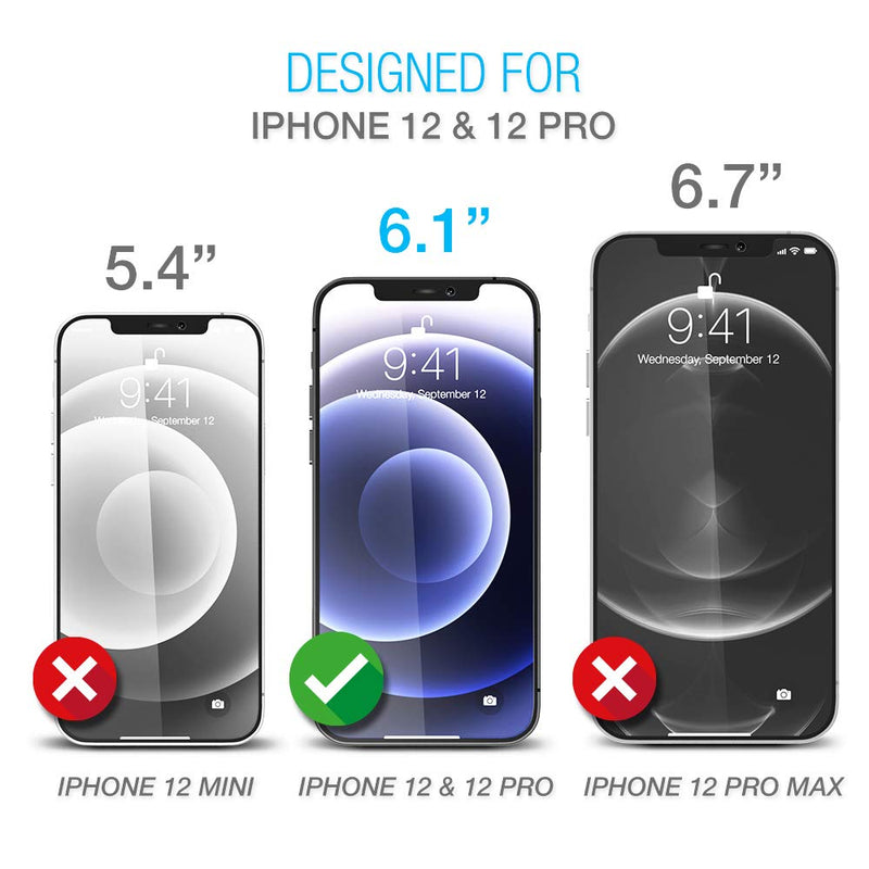 Maxboost Screen Protector Designed for iPhone 12 Screen Protector, iPhone 12 Pro Screen Protector -3 Pack, Tempered Glass Film compatible with iPhone 12 pro/12 6.1-inch (w/Alignment Tool included)