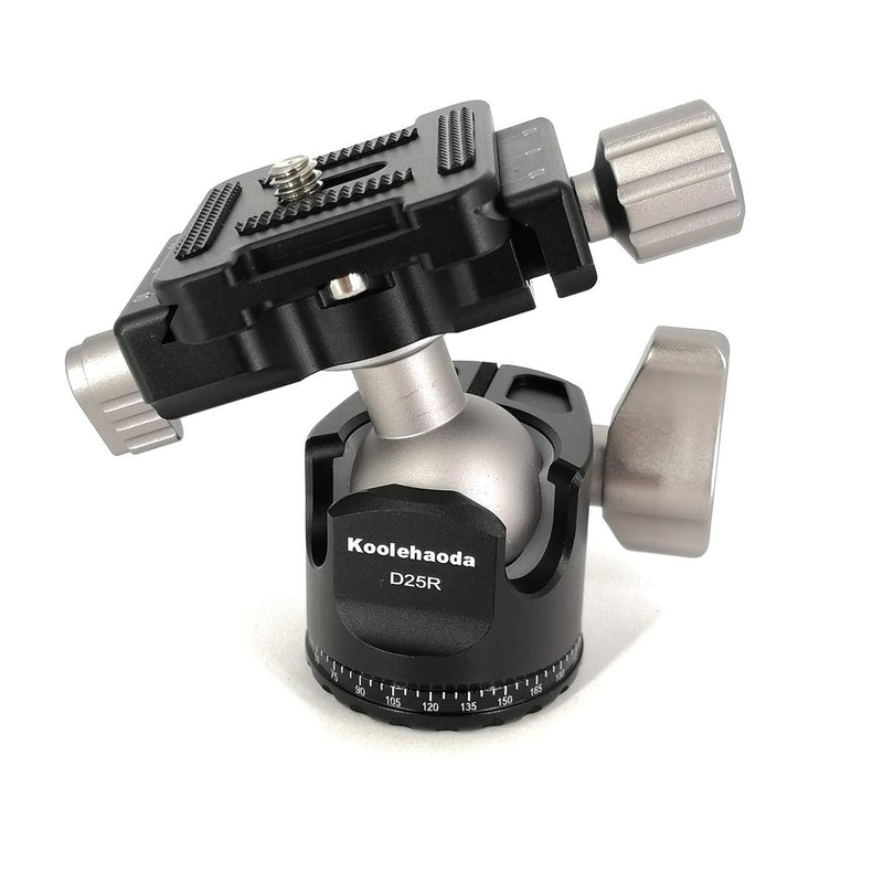 koolehaoda Mini Panoramic Tripod Ball Head, 360 Degree Rotating Panorama Ballhead with Arca Plate 1/4 to 3/8 Srew Adapter for Tripods Monopod Slider DSLR Camera Camcorder.(D25R)