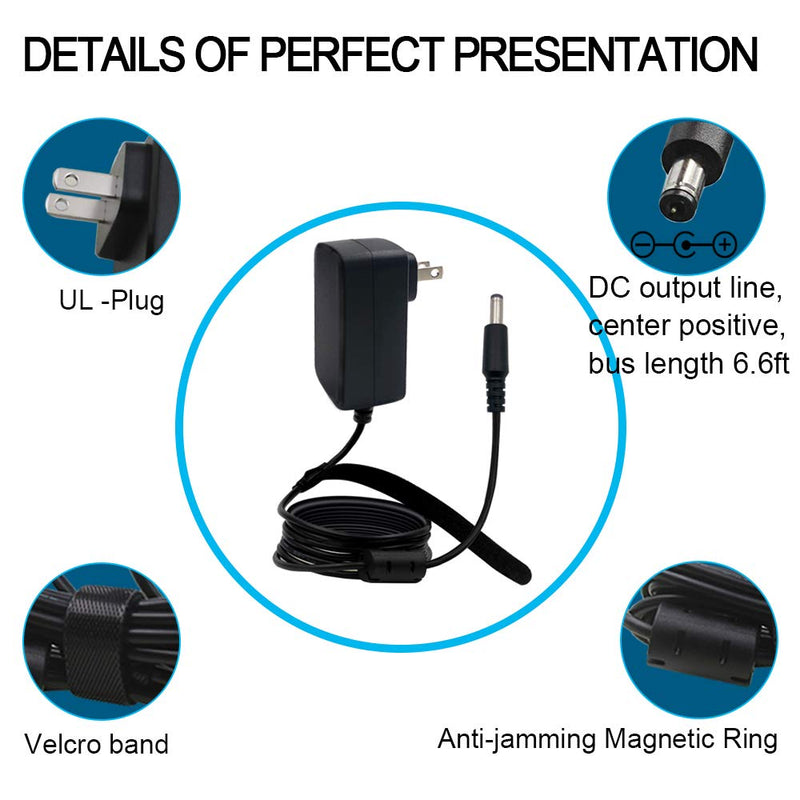 HY1C 18V 1A Guitar Effect Pedal Power Supply Adapter, 6.6 FT Cord Charger for Mixer Board