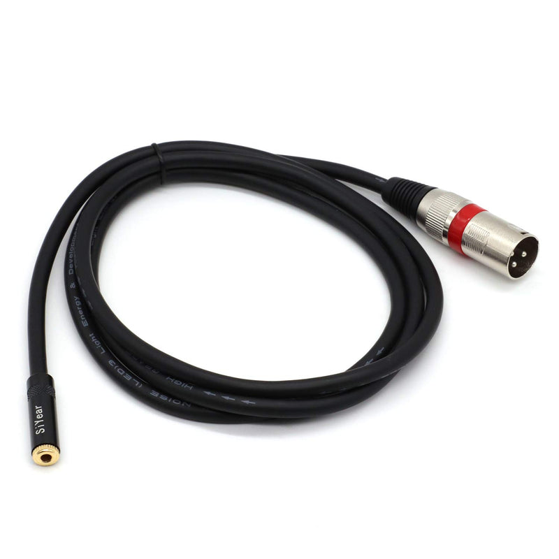 SiYear 3.5mm Female Mini Jack Stereo to XLR Male Microphone Cable, 1/8" Female TRS to XLR 3 Pin Adapter Cord Converter(1.5M/5FT)