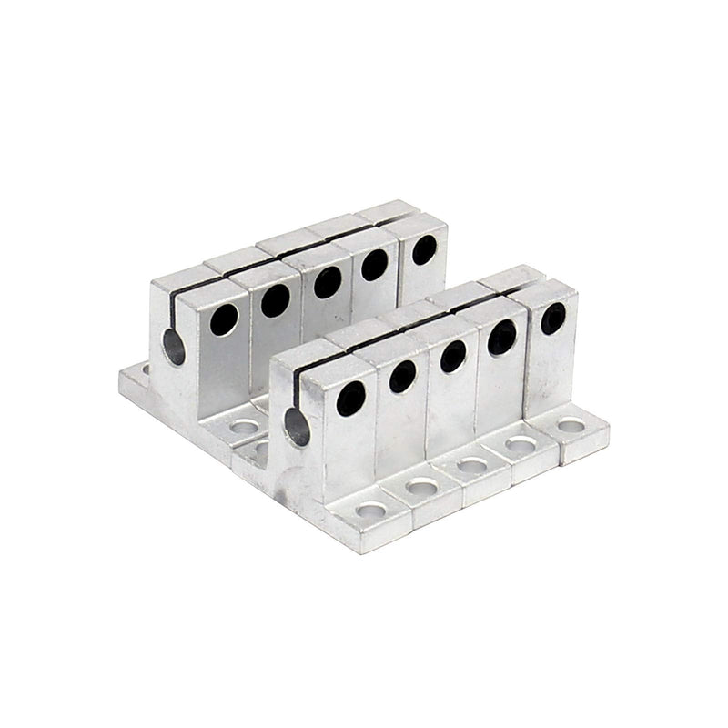 FKG SK8 Aluminum Linear Motion Rail Clamping Guide Support for 8mm Diameter Shaft, Set of 10