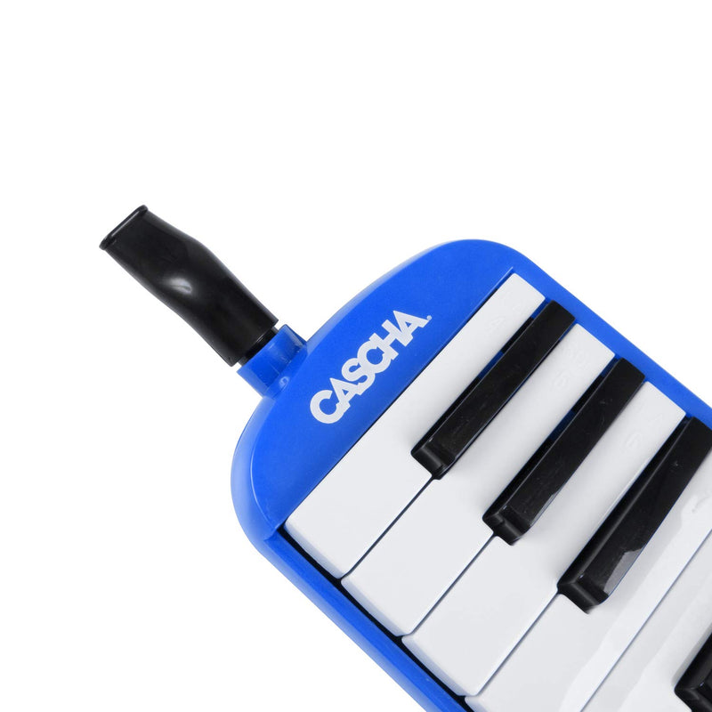 CASCHA Melodica with bag and mouthpiece, instrument for children and beginners, blue