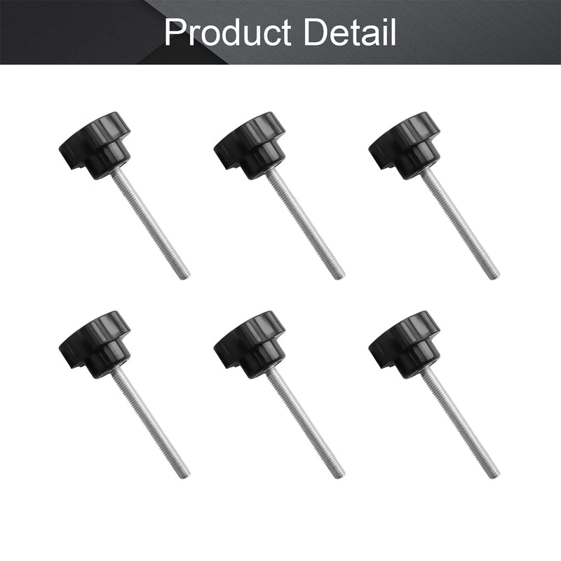 Othmro 6Pcs Star Hand Knob Tightening Screw 32mm Dia M6x60mm Male Thread Clamping Knob Screw Hand Tightening Knobs