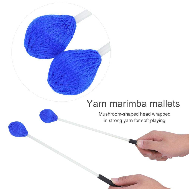 T-Best Maple Mallets Soft Marimba Mallets, 1 Pair Yarn Head Keyboard Marimba Mallets with Fiberglass Handles for Beginners