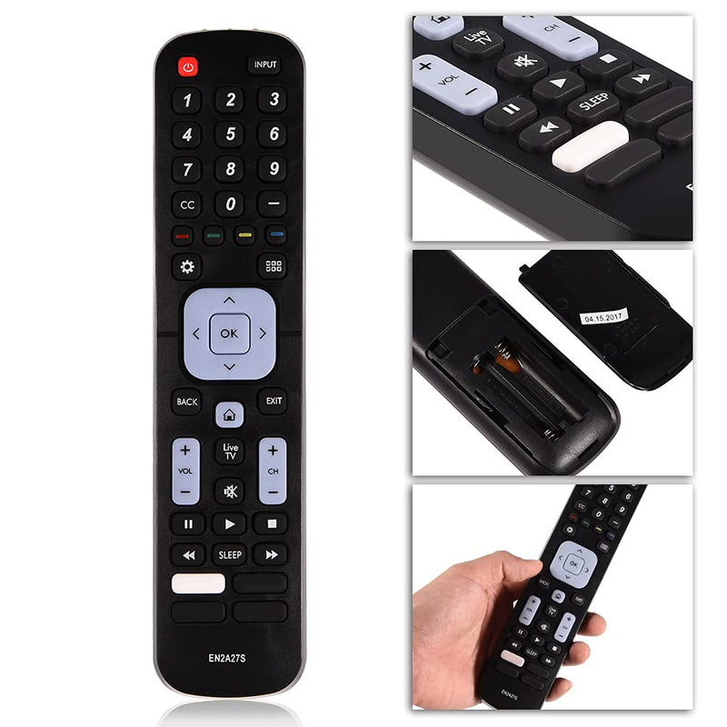 EN2A27S Remote Control Replacement for Sharp TV, Universal TV Remote Control Compatible with Sharp LC-40N5000U LC-43N5000U LC-43N6100U