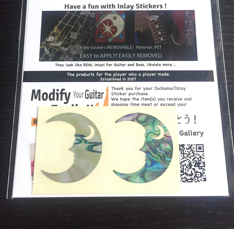 Crescent Moon SET Inlay Sticker Decals Guitar & Bass