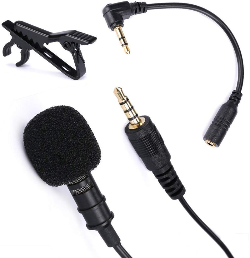 Clip on Microphone, Gyvazla 3.5mm Lavalier Lapel Omnidirectional Condenser Microphone Compatible with iPhone & Android Smartphones or any other mobile device