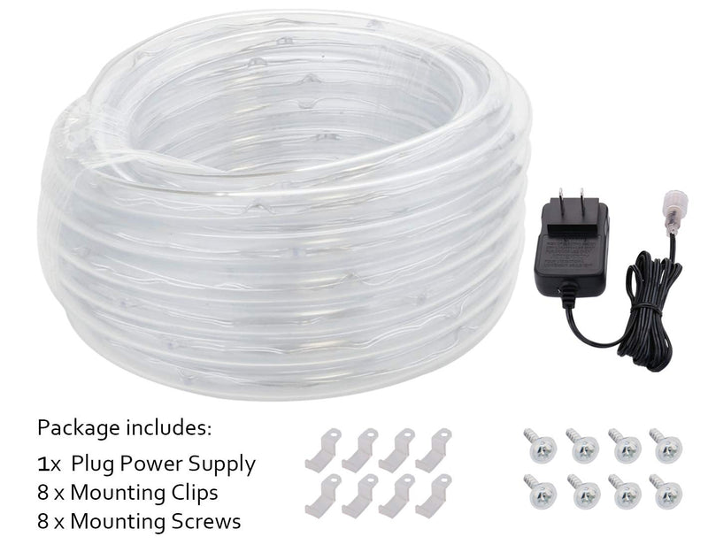 [AUSTRALIA] - Rope Lights Outdoor, 16ft Daylight LED Mini Light Strip Lights, Connectable and Waterproof 12v, Flexible with Plug for Tube Light Rope,for Christmas Home Garden Camping Party Pario Indoors Use White 