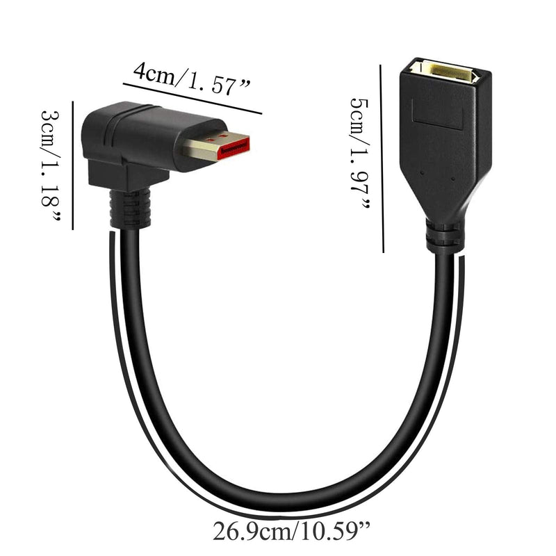 4K/60Hz 90 Degree Angle Displayport 1.2 Extension Cable Displayport Male to Female Displayport 1.2 Cable Cord 4K@60Hz,2K@144hz 0.3M/1FT M2F 1FT Model B