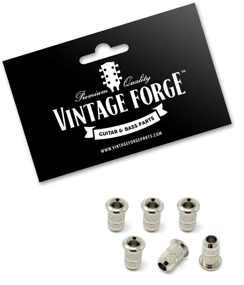 [AUSTRALIA] - Vintage Forge Nickel Top Mount Loading String-Thru Body Mini Ferrules for Electric Guitar (Set of 6) SFM40-NKL 