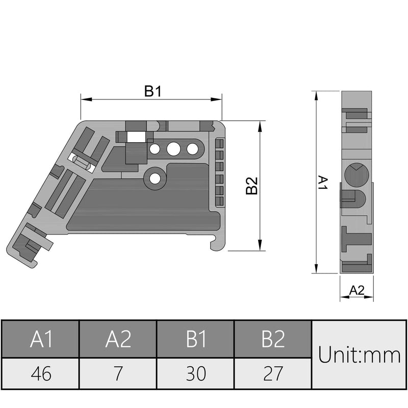 Fielect EW-35 DIN Rail Terminal Block End Stopper Mount Clips CE Certification 25Pcs Gray