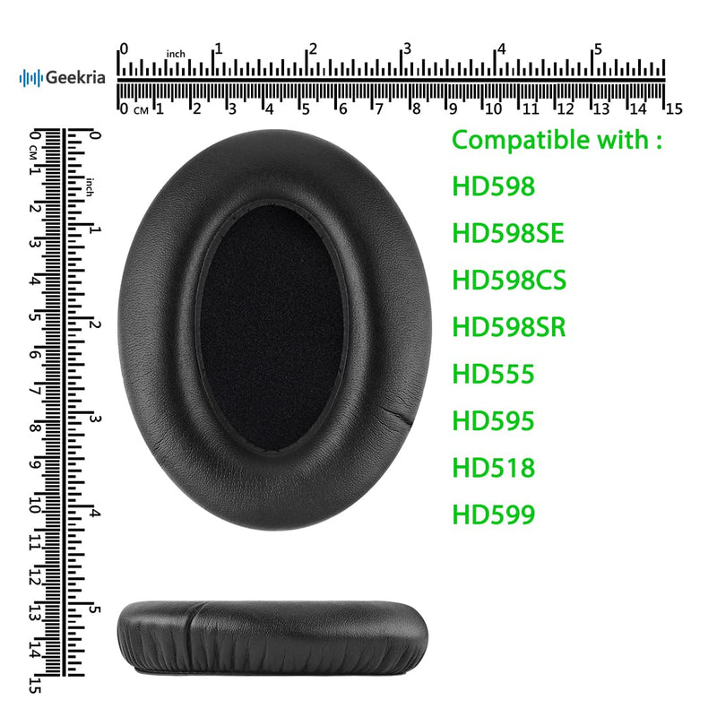 [AUSTRALIA] - Geekria QuickFit Replacement Ear Pads for Sennheiser HD598, HD598SE, HD598CS, HD598SR, HD599Headphones Ear Cushions, Headset Earpads, Ear Cups Repair Parts (Black) 