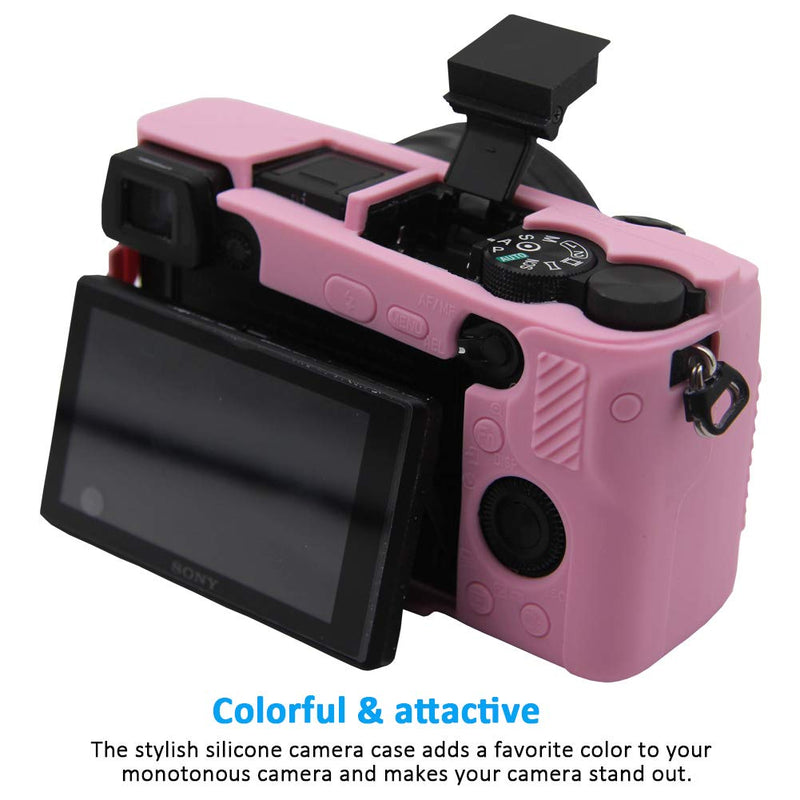 [AUSTRALIA] - Easy Hood Case for Sony Alpha A6100 A6300 A6400 ILCE-6100 ILCE-6300 ILCE-6400 Digital Camera, Anti-Scratch Soft Silicone Housing Protective Cover Protector Skin (Pink) Pink 