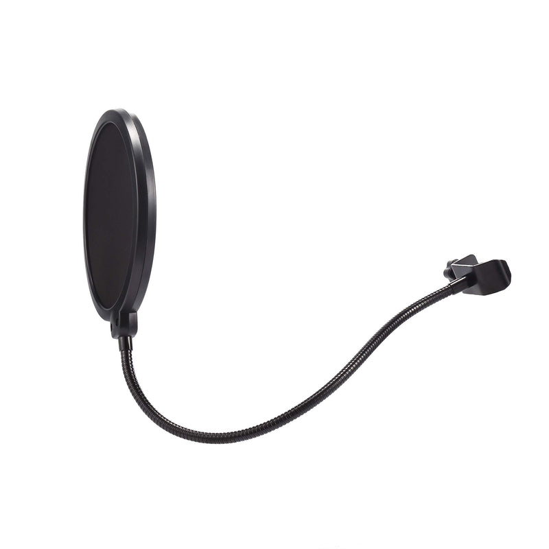 [AUSTRALIA] - Nulink Microphone Pop Filter Dual Layer Mesh Shield with Swivel Mount 360 Flexible Gooseneck Clip Stabilizing Arm 