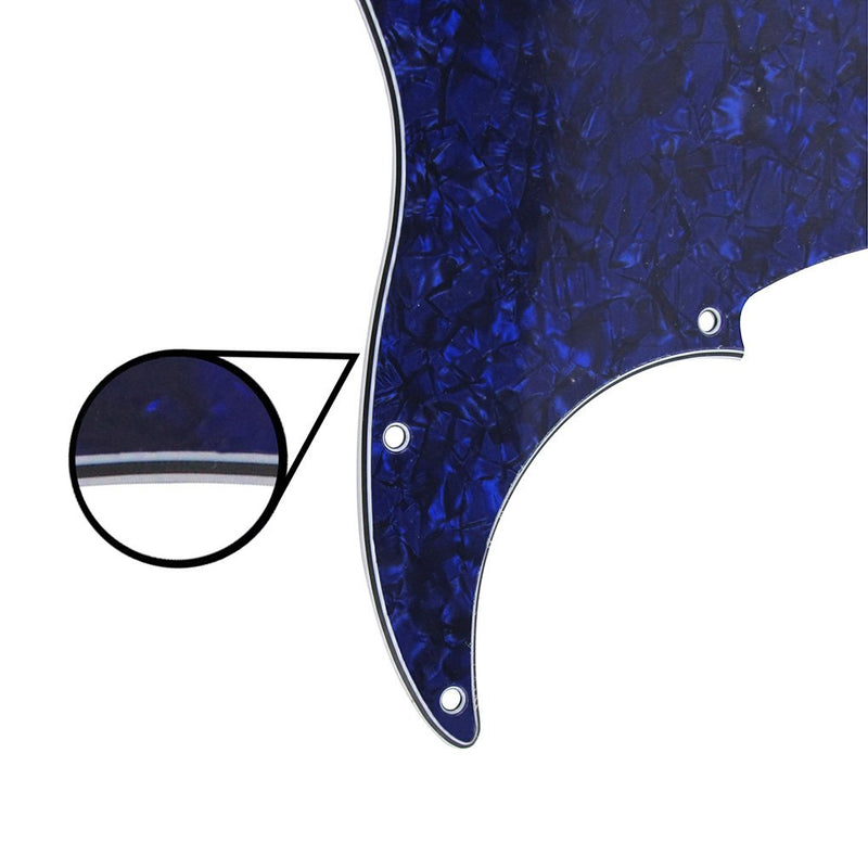 FLEOR 13 Hole P Bass Pickguard Guitar Scratch Plate Pick Guard for 4 String USA/Mexican Standard Precision Bass Style, 4Ply Blue Pearl