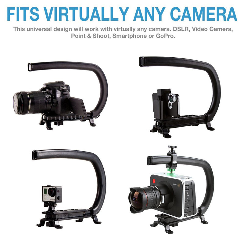 Original Cam Caddie Scorpion Video Camera Stabilizer Handle for Nikon, Canon, JVC, Toshiba, Sony, Olympus, Pentax, Apple iPhone, GoPro Hero 4, Hero 3+, Hero 3 and More - Black (0CC-0100-00)