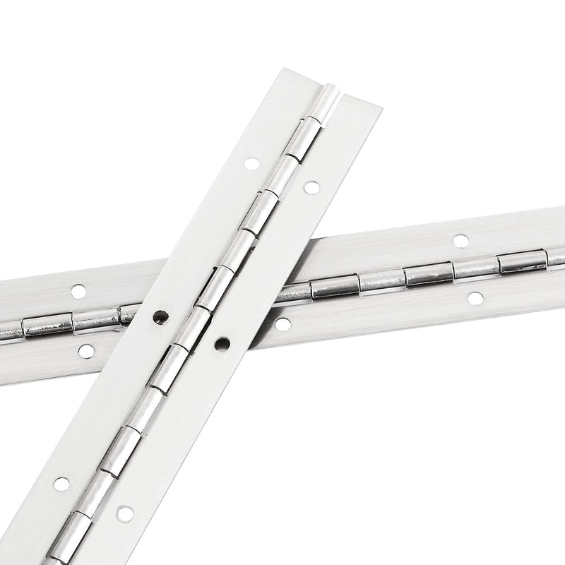 4 PCS Stainless Steel 304 Piano Hinge, 12 Inch Heavy Duty Continuous Hinge, 0.04" Thickness Fixing Folding Continuous Piano Hinge