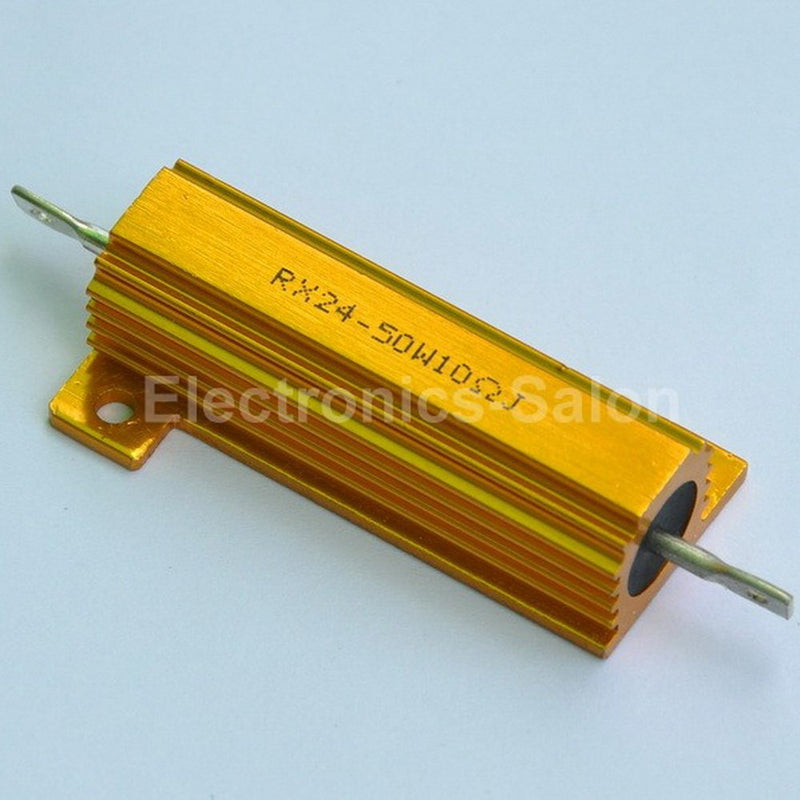Electronics-Salon 50 Watt 0.1~1K ohm Wirewound Aluminum Housed Resistor Assortment Kit, 50W 0.1 0.22 0.5 1 2 3 4 5 6 8 10 15 20 30 50 100 200 300 500 1K ohm.