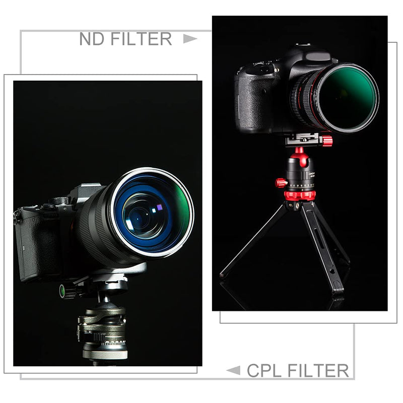 K&F Concept 49mm Lens Filter Kit Neutral Density ND8 ND64 CPL Circular Polarizer Filter Set with 24 Multi-Layer Coatings for Camera Lens