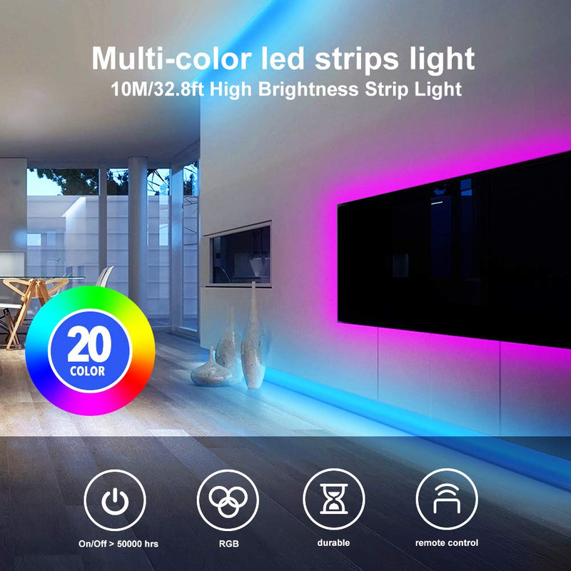 [AUSTRALIA] - Daybetter Led Strip Lights 32.8ft Waterproof Flexible Tape Lights Color Changing 5050 RGB 300 LEDs Light Strips Kit with 44 Keys Ir Remote Controller and 12v Power Supply 