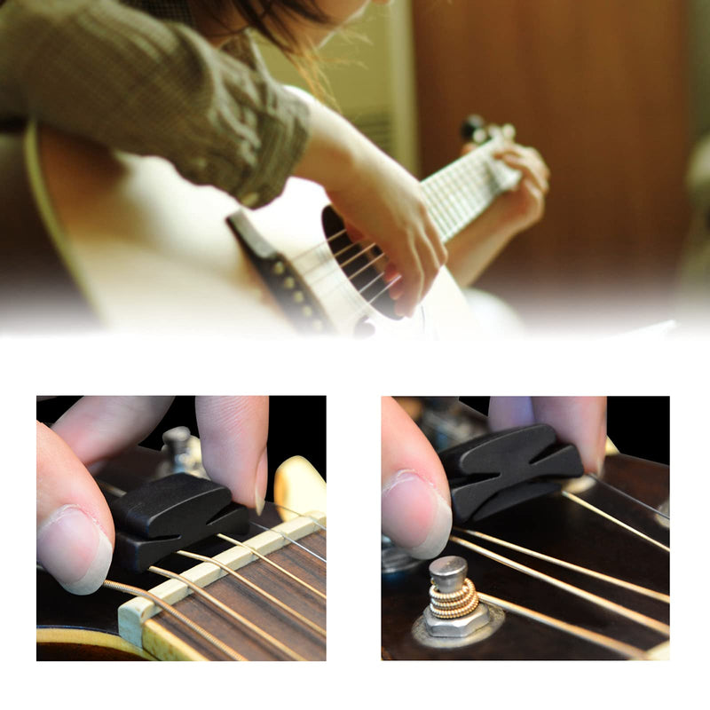 Linkidea 6 Pack Rubber Guitar Headstock Pick Holder, Pickholder for Guitar, Bass, Ukulele (Black)