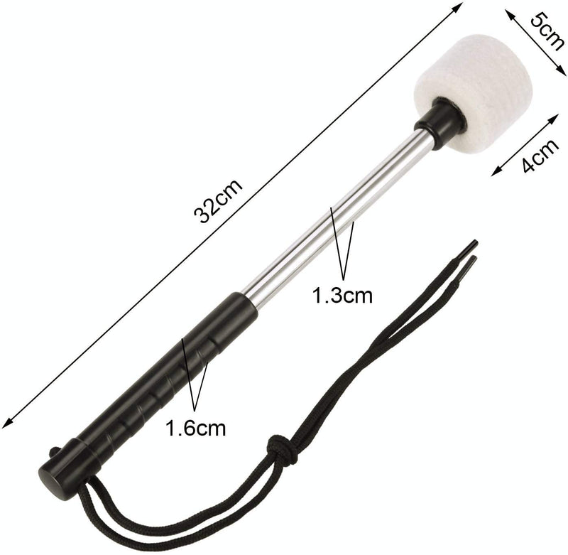 [AUSTRALIA] - Jiayouy A Pair of Bass Drum Mallets Timpani Mallet Felt Mallets Sticks with Stainless Steel Handle Percussion Marching Band Accessory Length 320cm/12.6Inch 