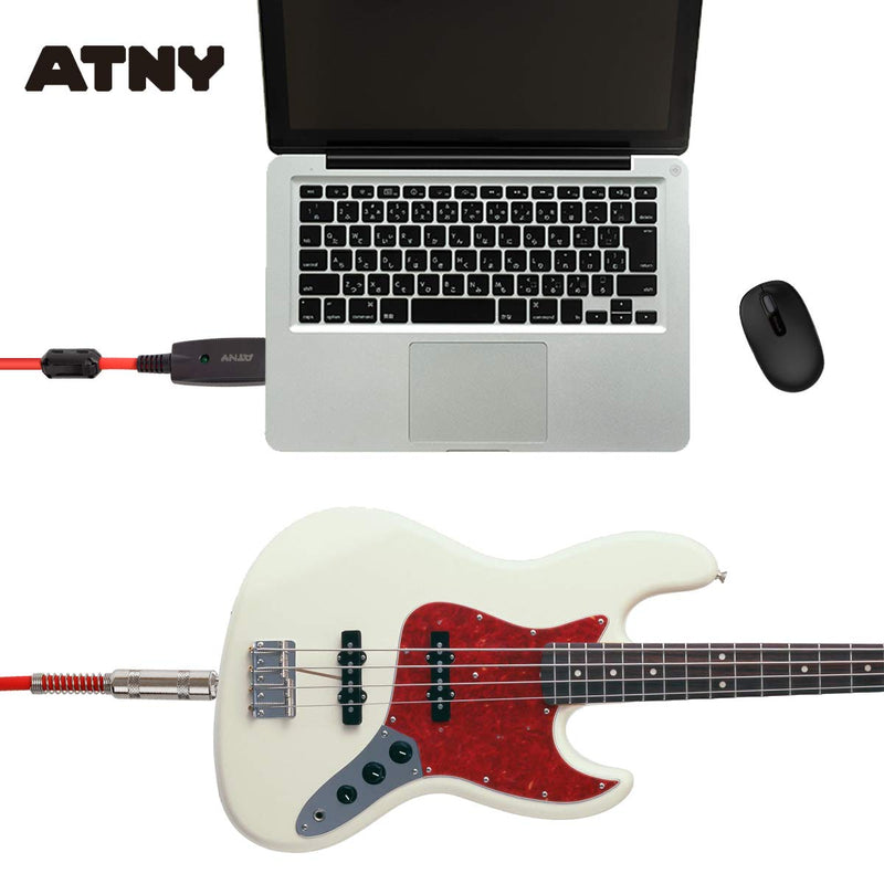 [AUSTRALIA] - USB Guitar Cable - ATNY Guitar USB Interface - Compatible with Windows and MacOS - Supports Both 44.1 kHz and 48 kHz Sample Rate Providing Sound 