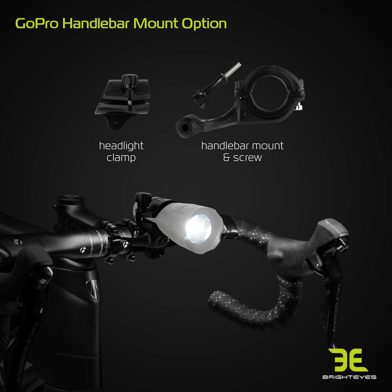 Bright Eyes - Compatible GoPro Mount for All FLASHLIGHTS You own from 1 to 1-1/2" Wide, Also for Our 300 Lumen Bike Light Set.