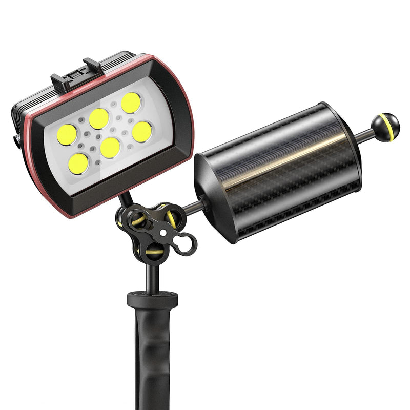 Sea frogs D80mm, 8'', Carbon Fiber Float Arm for Ultralight, Aquatic Arm, Buoyancy Provided 600g, Underwater Camera System Diving Tray Video Light/Strobe GA-10 D80mm, 8'' Carbon Fiber Float Arm