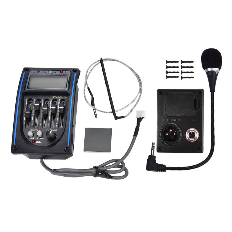 5 Band Pickup, EQ Equalizer Piezo Digital Tuner Pickup for Acoustic Guitar