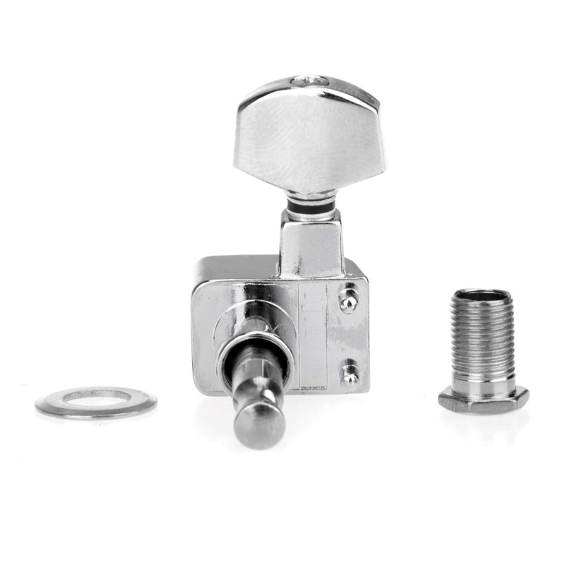 Musiclily Pro 6-in-line 2-pins Sealed Guitar Tuners Machine Head Tuning Pegs Set for Fender Strat/Tele, Chrome