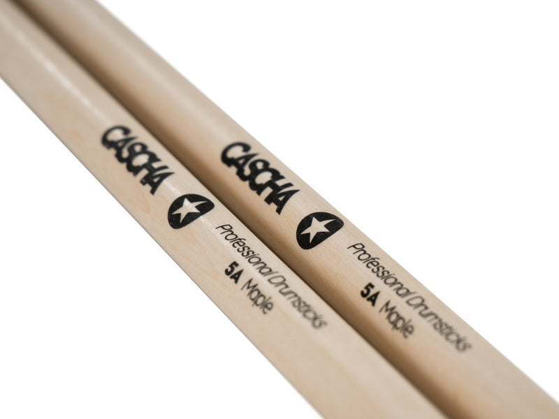 CASCHA professional drumsticks 5A robust maple sticks - drumsticks wood - professional drum accessories - drumsticks maple - drum sticks - drumsticks wooden head model 12 pair (24 pcs) 12 pair - Big Pack