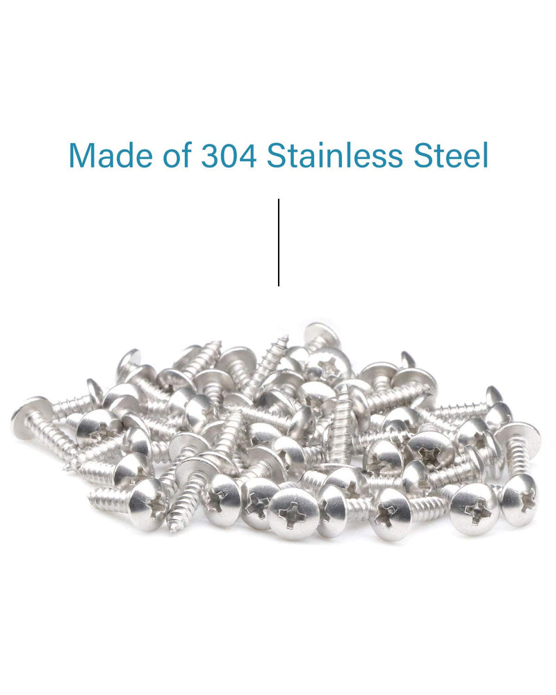 IMScrews 100Pcs #6 x 1/2"(12mm) Truss Head Phillips Wood Screws Heavy Duty 18-8 (304) Stainless Steel Screws 100 Pcs #6x1/2" Silver