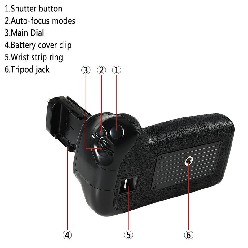 DSTE Replacement for Pro 2.4GHz Wireless Remote Control Multi-Function BG-E21 Vertical Battery Grip Compatible Canon EOS 6D Mark II Digital Camera as LP-E6