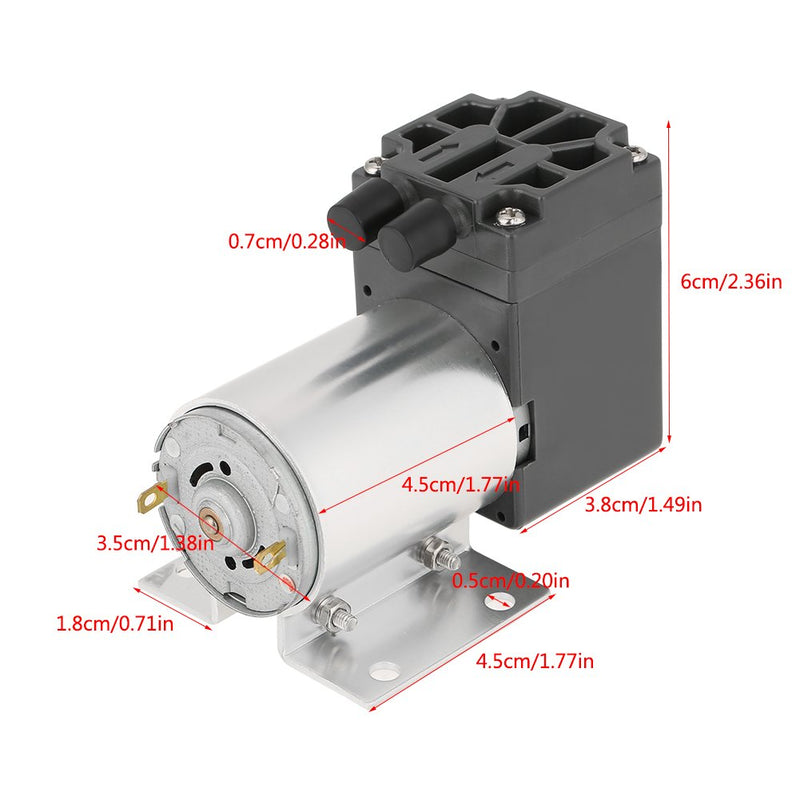 Vikye Vacuum Pump, DC 12V 5L/min 120kpa Mini Vacuum Pump Negative Pressure Suction Pumping with Holder for Gas Analysis Sampling, Instrument, Pressure Vacuum Pump