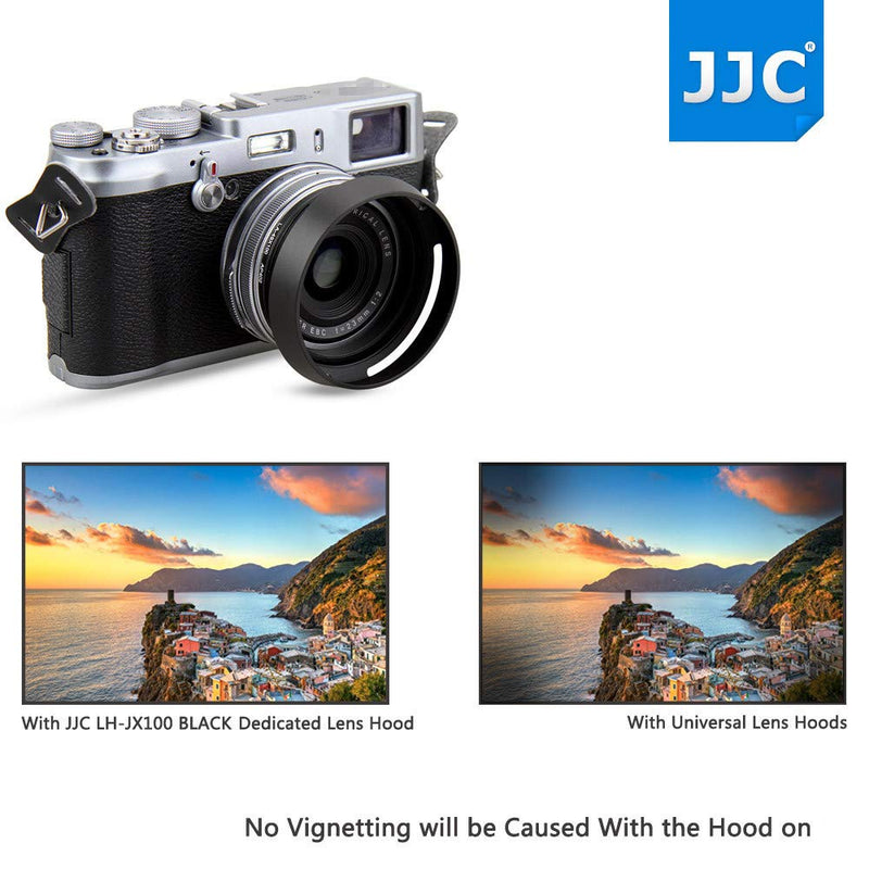 [AUSTRALIA] - JJC Metal Lens Hood Shade Protector with 49mm Filter Adapter Ring for Fujifilm Fuji X100V X100F X100T X100S X100 X70 Replaces Fujifilm LH-X100 Lens Hood & AR-X100 Filter Adapter Ring/Black 