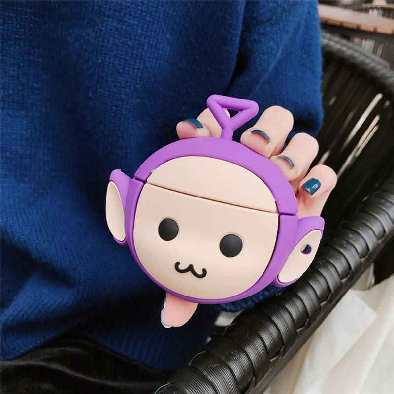 TOUBN Case Compatible with Airpods 1/2, Cute Baby Design Silicone Carrying Earphone Protector, Scratch Shock Resistant Waterproof Seamless Fit Protective Wireless Earbuds Case (Purple, Airpods 1/2) Airpods 1/ 2 Purple