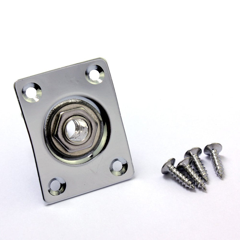 Vics Chrome Plated Rectangle Output Jack Plate Socket for Electric Guitar