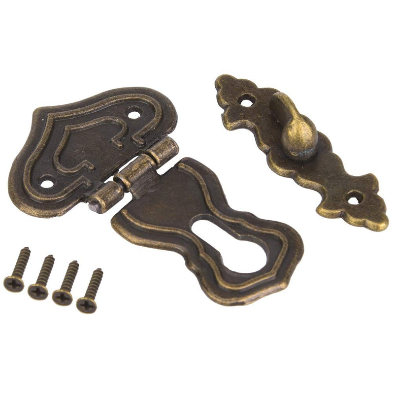 10Pcs Boxes Hasp Latch, Antique Style Bronze Buckle Alloy Lock Hoist Lock Jewelry Wooden Box Hasp Latch Lock with Screws Bronze Coloured Latch Catch