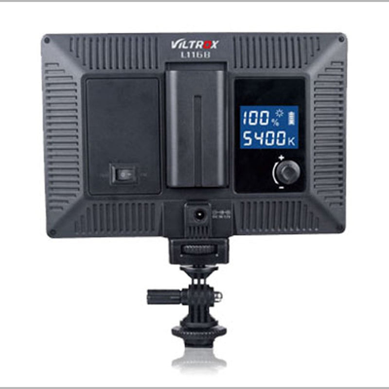 VILTROX L116T On-Camera 3300K-5600K Bi-Color LED Video Light with LCD Display, Dimmable Brightness, CRI 95+ for Conference Podcast Live Broadcast Interview Vlog Lighting (No Batteries)