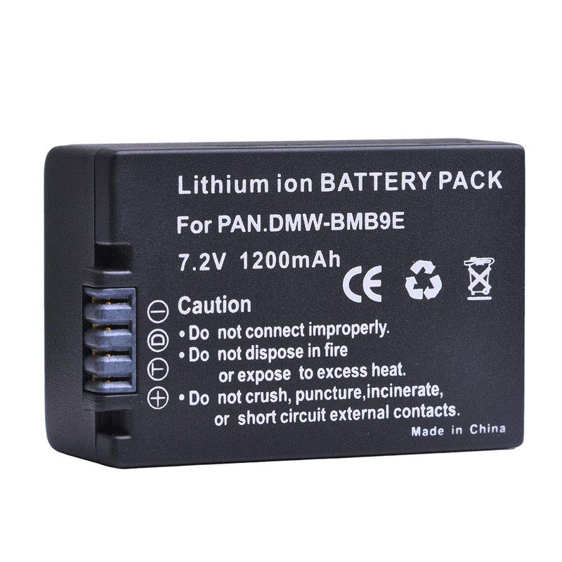 Tectra 2 Pack DMW-BMB9 DMW-BMB9E DMW-BMB9PP Battery and LED USB Charger for Panasonic Lumix DC-FZ80, DMC-FZ40K, DMC-FZ45K, DMC-FZ47K, DMC-FZ48K, DMC-FZ60, DMC-FZ70, DMC-FZ100, DMC-FZ150 Digital Camera