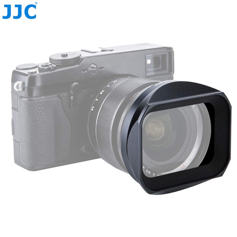JJC LH-JXF16 Square Metal Bayonet Hood for Fujinon XF16mmF1.4 R WR, Fujinon Lense XF 16mm F1.4 R WR, Fuji 16mm F1.4 Lens Hood, Fujinon 16mm 1.4 Hood, Slide Front Cap, Replaces Fujifilm LH-XF16