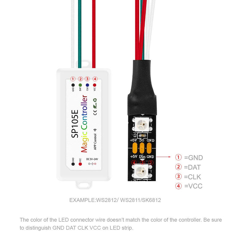 [AUSTRALIA] - BTF-LIGHTING Wireless Bluetooth Controller SP105E iOS/Android APP for WS2811 WS2812B WS2815 WS2813 WS2801 SK6812 WS2815 SK9822 APA102 etc LED Strip Pixel Module Panel Light 