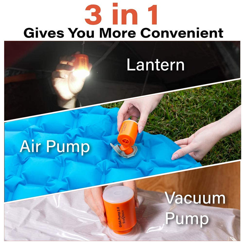 GIGA PUMP 2.0 Electric Portable Air Pump 1300mah battery Rechargeable pump Ultra-mini Inflator / Deflator pump for swimming rings air mattress bed pool toy with 400 lms light