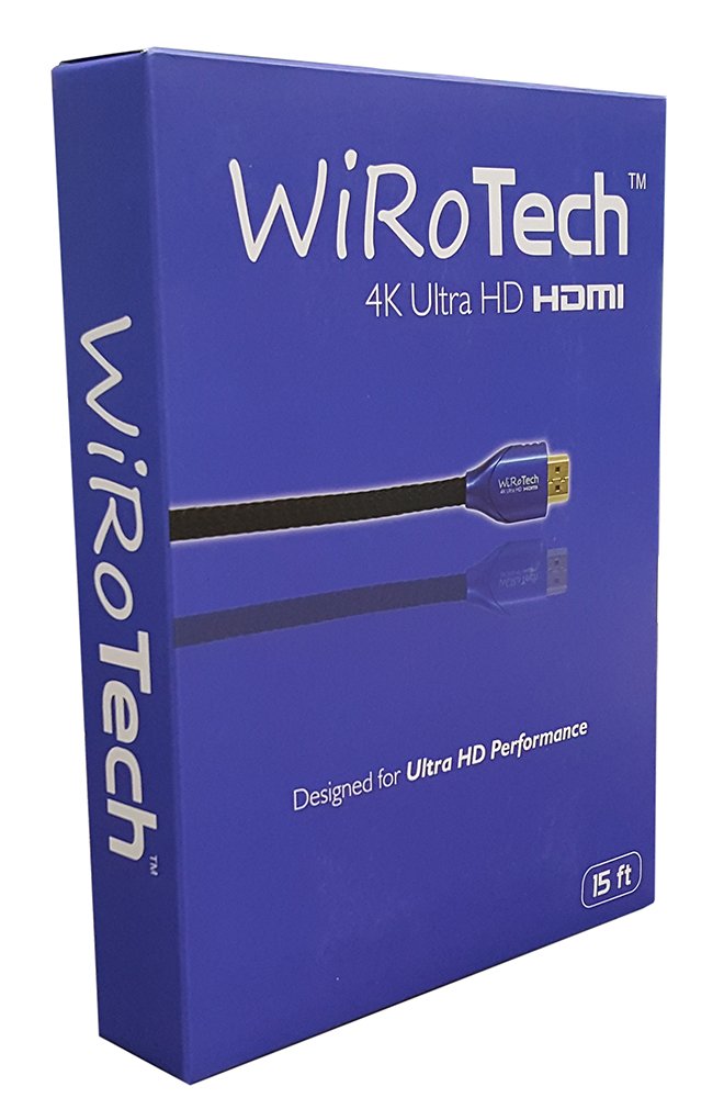 WiRoTech HDMI Cable 4K Ultra HD with Braided Cable, HDMI 2.0 18Gbps, Supports 4K 60Hz, Chroma 4 4 4, Dolby Vision, HDR10, ARC, HDCP2.2 (15 Feet, Blue) 15 Feet