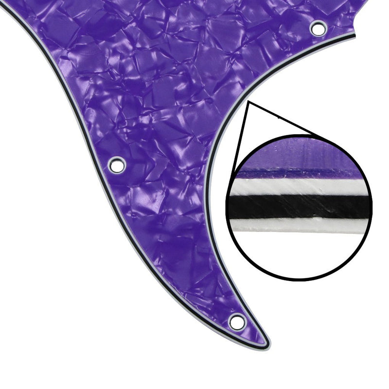 IKN 4Ply Pearl Purple Strat HSS Pickguard Scratch Plate Guitar BackPlate Set for Standard Strat Modern Style Guitar Part 4Ply Purple Pearl